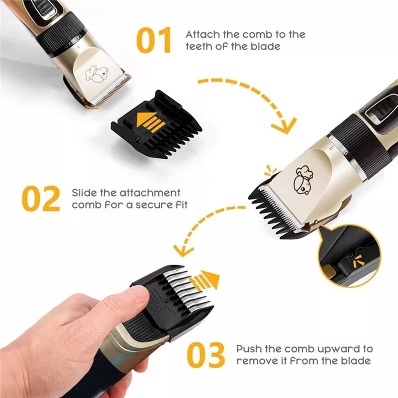 Electric Pet Grooming Hair Clipper Kit Rechargeable Trimmer Shearers Shaver Cat Rabbit Dog Teddy Animal