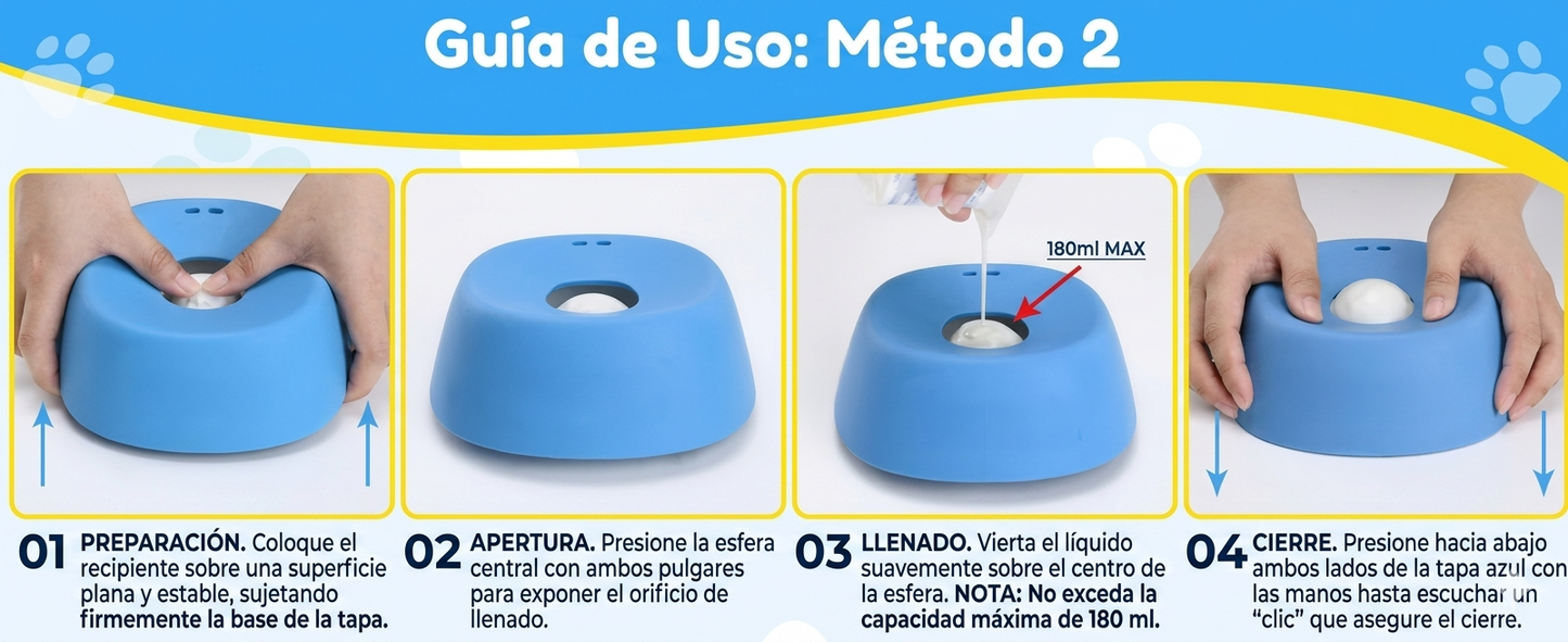 Cuenco Lamer para Perros con Bola Antideslizante — Alimentación Saludable, Antivuelco y Antiahogamiento