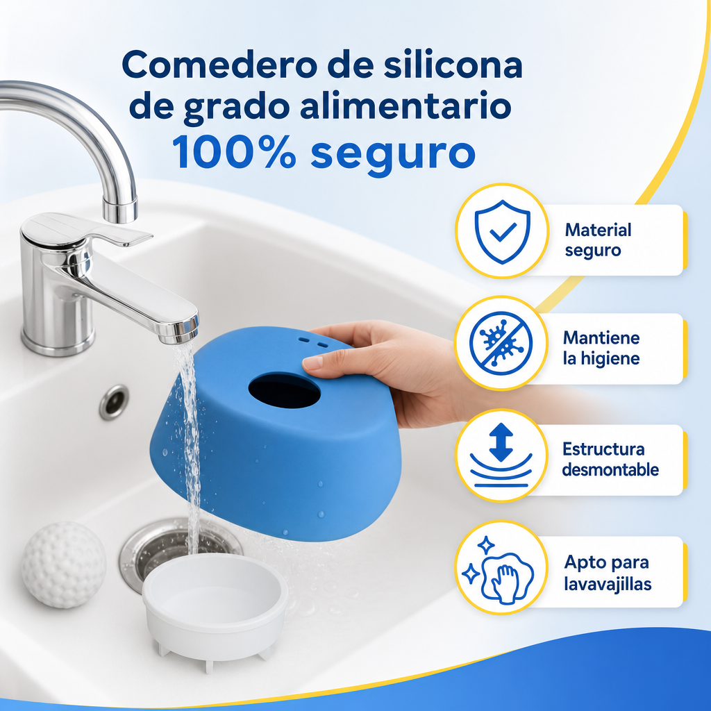 Cuenco Lamer para Perros con Bola Antideslizante — Alimentación Saludable, Antivuelco y Antiahogamiento