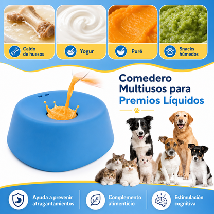 Cuenco Lamer para Perros con Bola Antideslizante — Alimentación Saludable, Antivuelco y Antiahogamiento